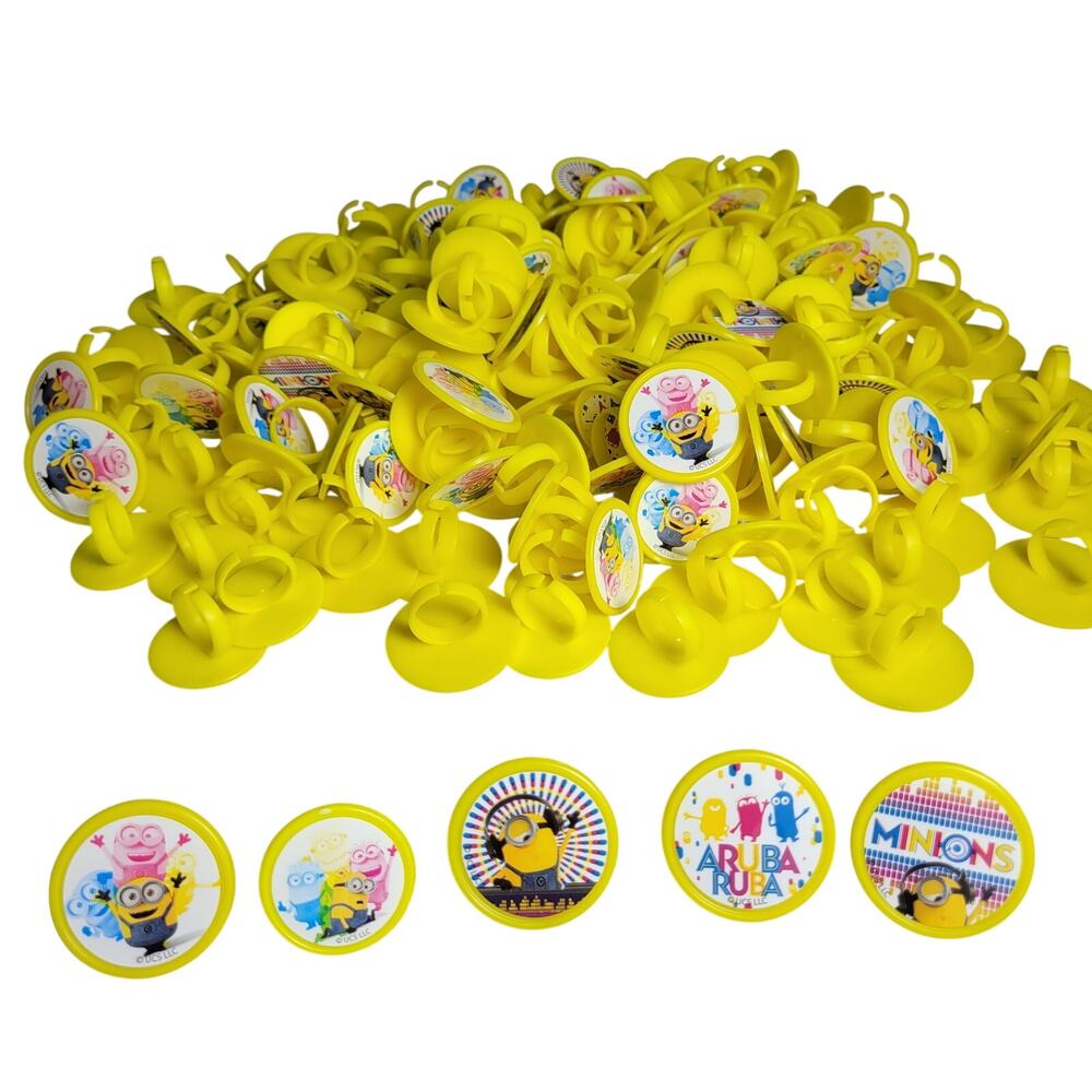 DecoPac Minions Cupcake Toppers Rings Bulk 213 Pieces Cake Decor Party Birthday